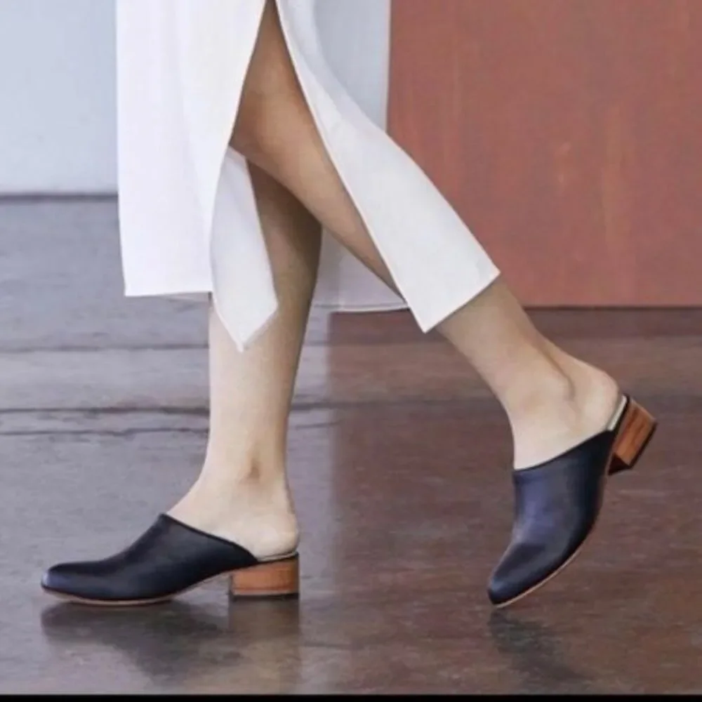 NISOLO WOMEN'S‎ ALL DAY LEATHER MULE BLACK NEW! $180